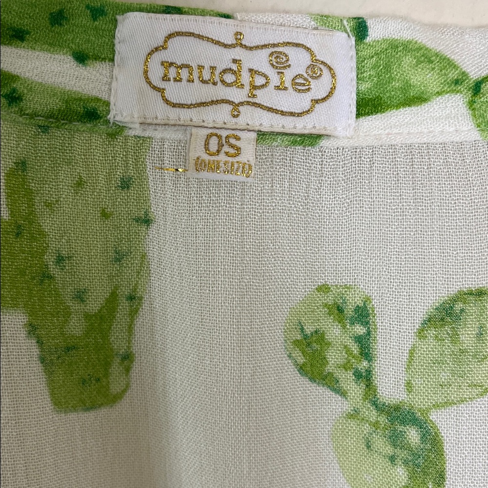 Mud Pie Caitlin Tassel Kimono Cactus Lime Green Pink Beach Cover Up - Picture 5 of 9